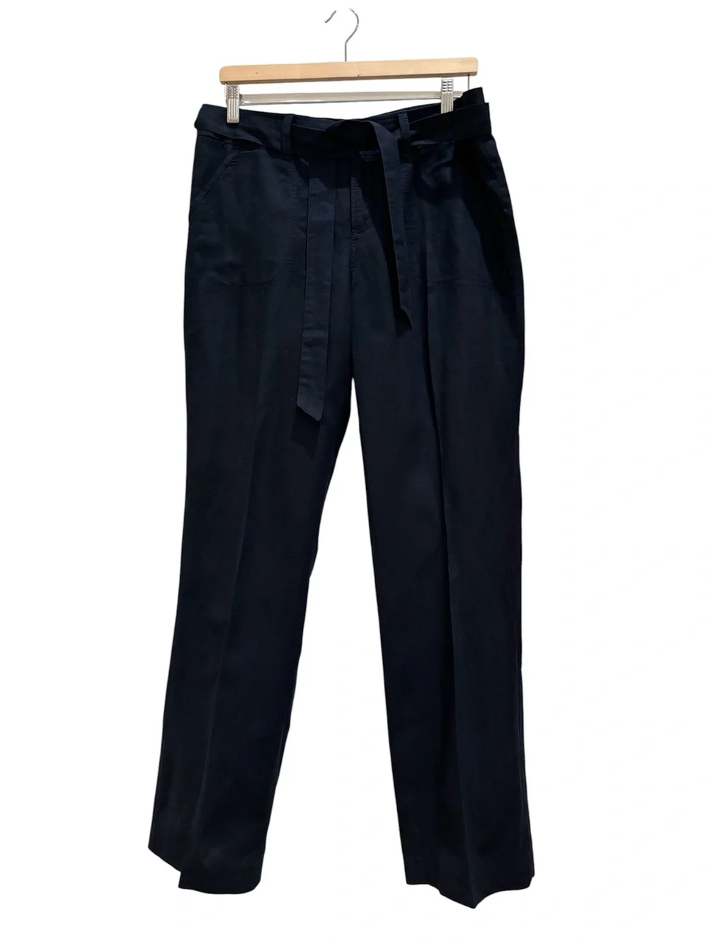Banana Republic Women’s Trousers Martin Linen Blend Navy Size 10